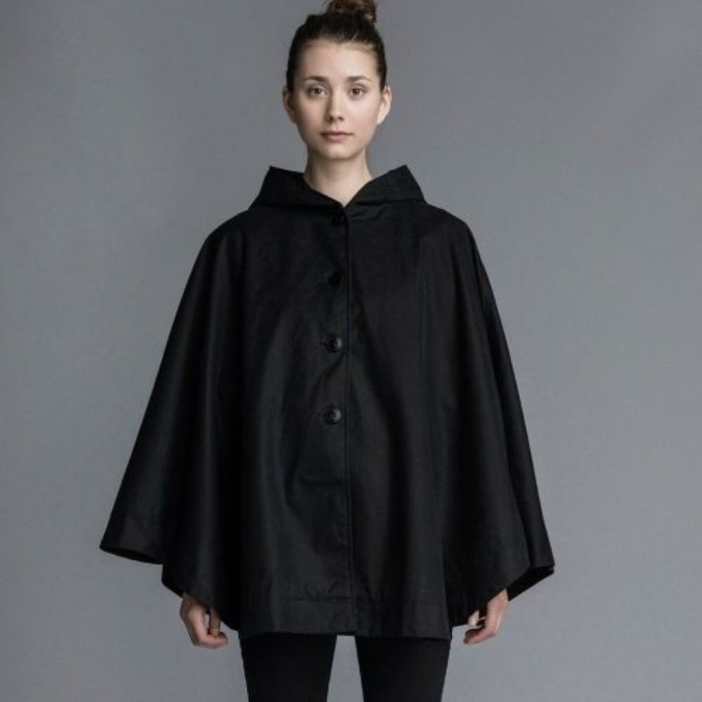 Stutterheim vintage black waxed canvas poncho/cape